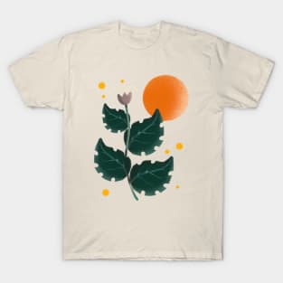 Boho plant illustration floral sun T-Shirt